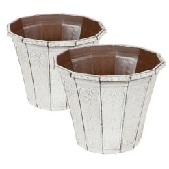 Set Of 4 'Callista' Round Planters And Baskets 25-30cm (10-12in) Vintage Rust 6 Set Of 4 'Callista' Round Planters And Baskets 25-30cm (10-12in) Vintage Rust -Yougarden Online Store 130367 2
