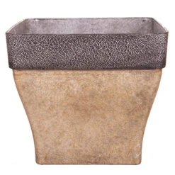 'Diablo' Square Planter 36cm (14in) Brown