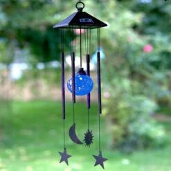 Sun, Moon & Star Solar Windchime