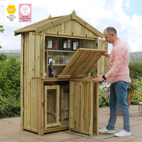 Garden Bar And 2 Stool Set 6 Garden Bar And 2 Stool Set - Image 6