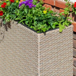 Tall Rattan Planter In Natural Weave 5 Tall Rattan Planter In Natural Weave -Yougarden Online Store 161445 2
