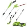 Greenworks 40v Long Reach Hedge Trimmer & Pruner Combo With 2Ah Battery And Charger