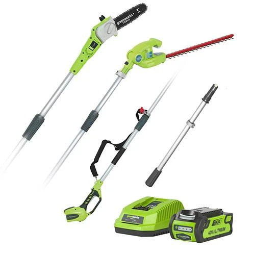 Greenworks 40v Long Reach Hedge Trimmer & Pruner Combo With 2Ah Battery And Charger 1 Greenworks 40v Long Reach Hedge Trimmer & Pruner Combo With 2Ah Battery And Charger