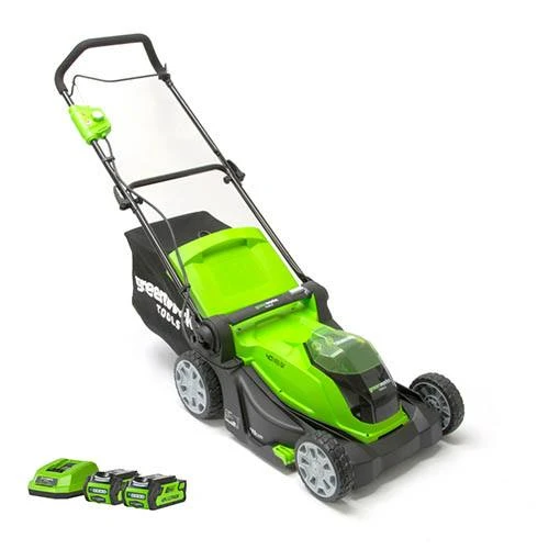 Greenworks 40v 40cm Walk Behind Mower With 2 X 2Ah Batteries And Charger 1 Greenworks 40v 40cm Walk Behind Mower With 2 X 2Ah Batteries And Charger