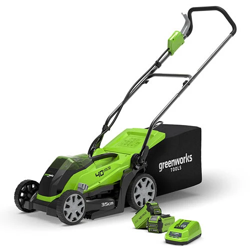 40V 35cm (14") Cordless Lawnmower With 2 X 2Ah Battery & Charger 1 40V 35cm (14") Cordless Lawnmower With 2 X 2Ah Battery & Charger
